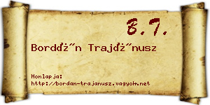 Bordán Trajánusz névjegykártya